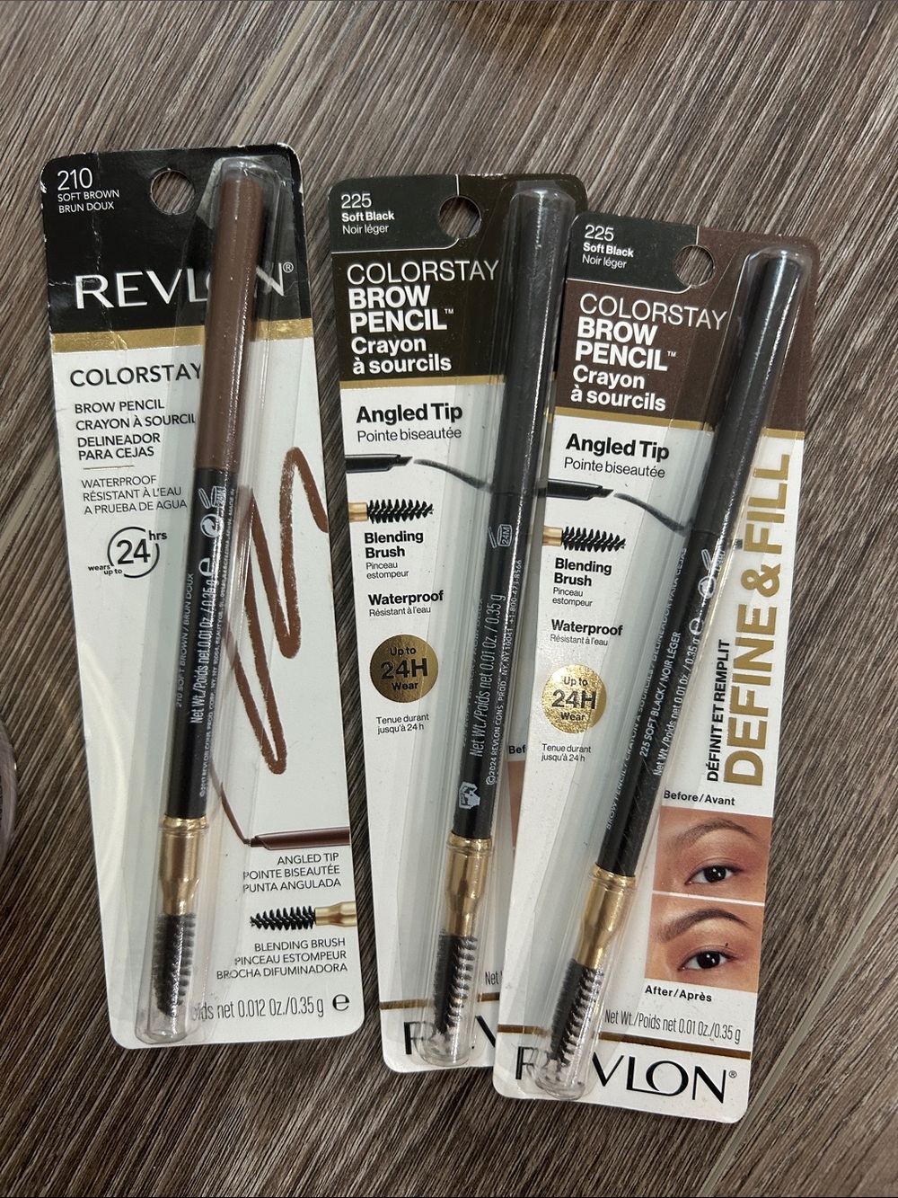 3X Revlon ColorStay Brow Pencils in Soft Brown & Soft Black #225 & 210